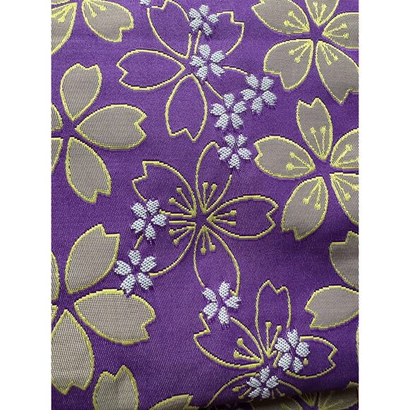 Japanese Kimono belt Floral purple lime green 12\